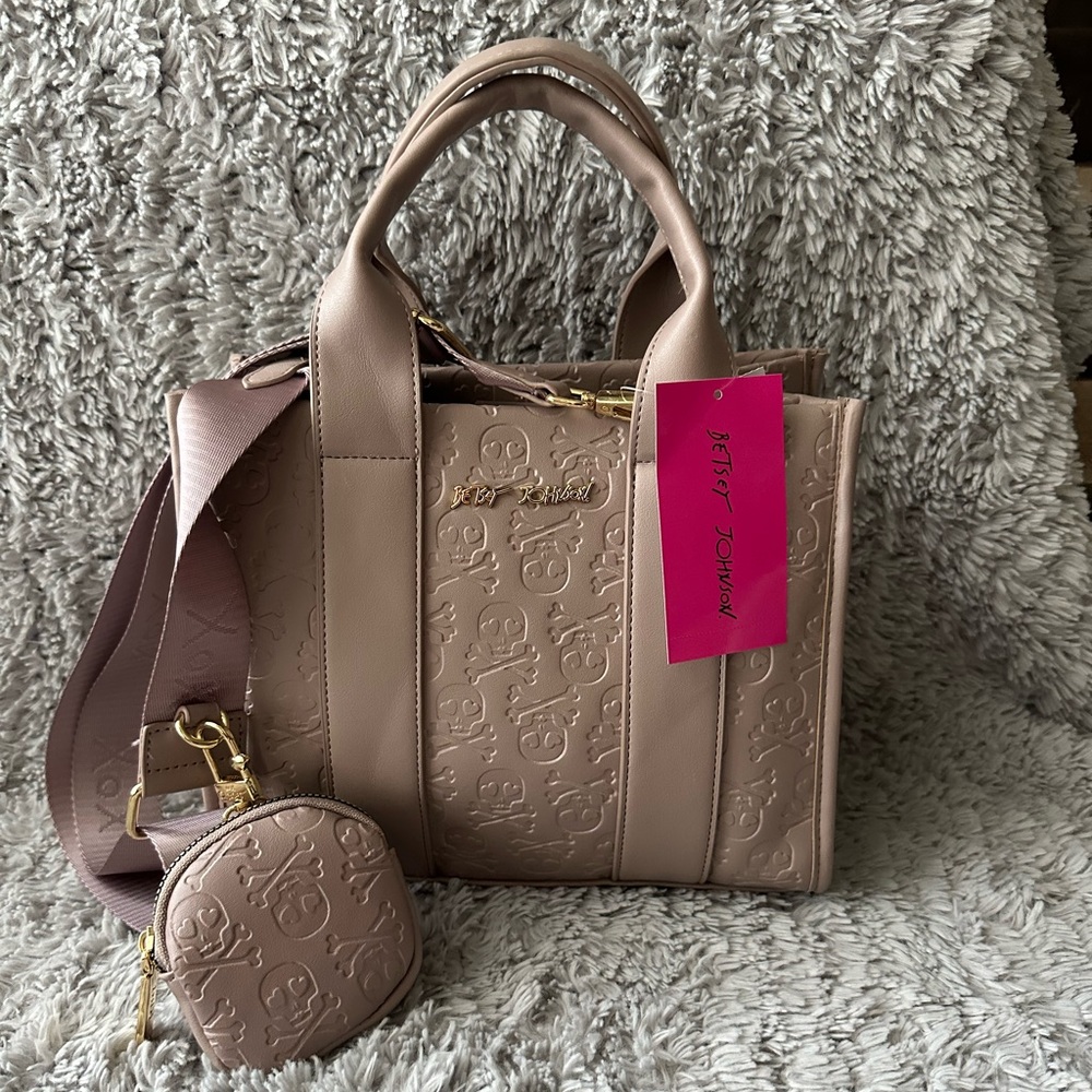 Embossed Skull With Heart Eyes Purse By Betsey Johnson